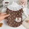 Dog Clothes Teddy Classic Floral Sweatshirt for Small Dogs Pomeranian Winter Pullover Yorkshire Terrier Soft Bottoming Shirt