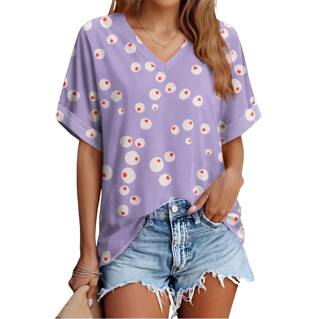 Modisches lässiges vielseitiges Damen-Sommer-Kurzarm-Oberteil mit Blumenprint, schmal geschnitten