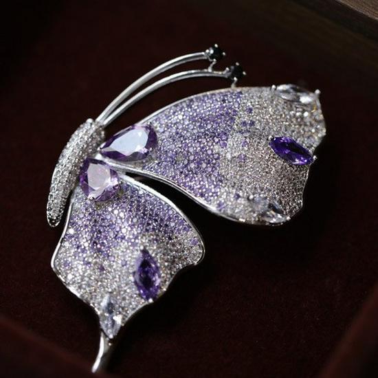 Bo Xin Yun Micro-inlaid Zirconia Butterfly Brooch – Elegant Women s Fashion Accessory