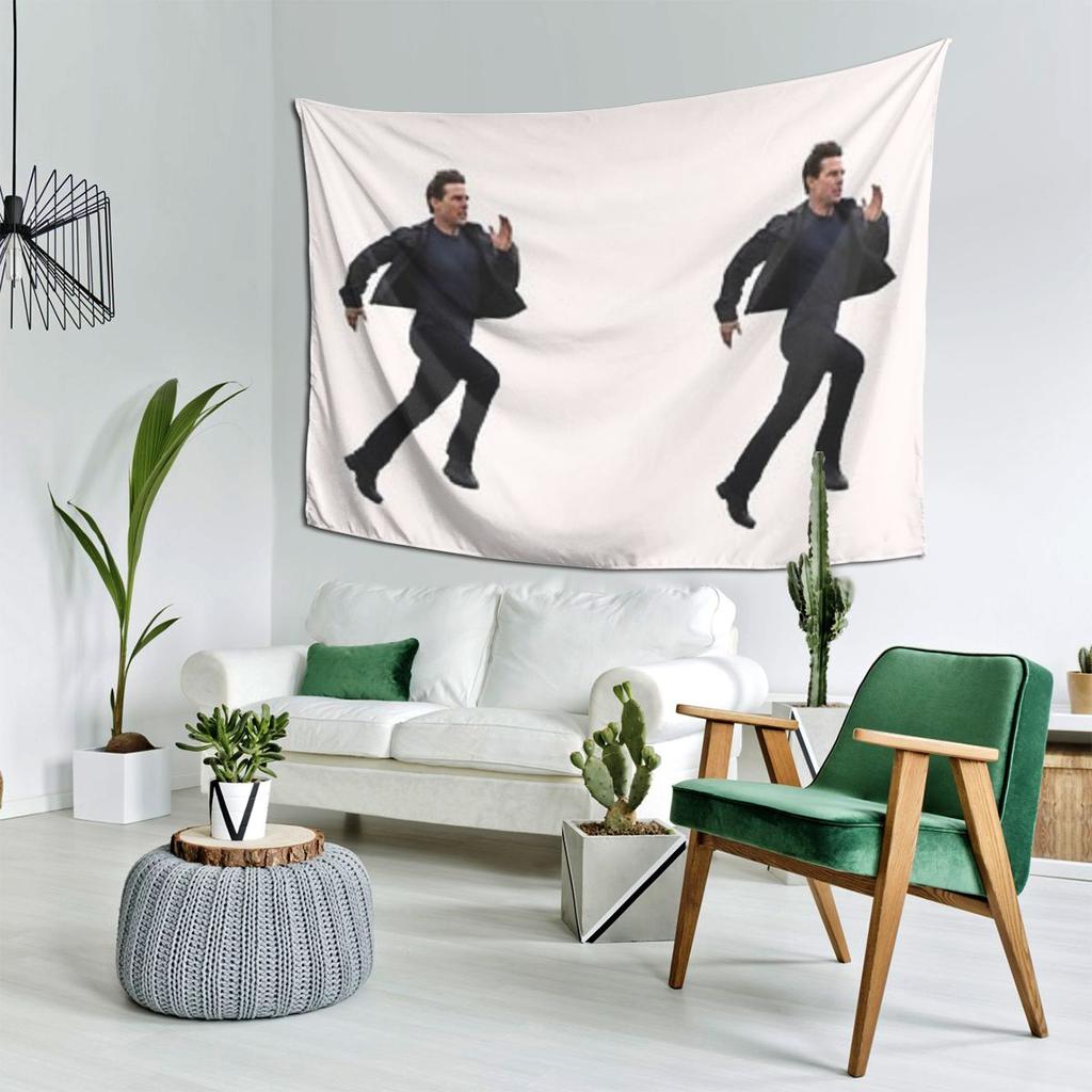 Ethan Hunt Mission Not Impossible Sticker Tapestry Decor Art Aesthetic Tapestries for Living Room Home Wall Cloth Wall Hanging