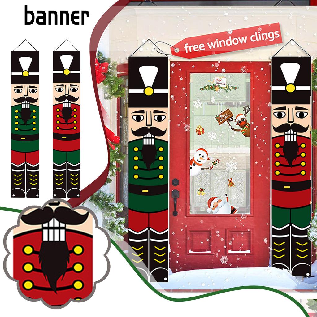 Nutcracker Merry Christmas Decorations Outdoor Xmas Decor Life Size Soldier Model Nutcracker Banners