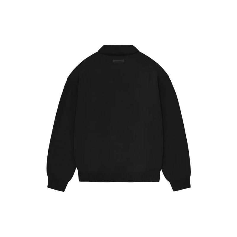 Fear of God Essentials Knit Polo Jet Black Men Tops 192BT232180F