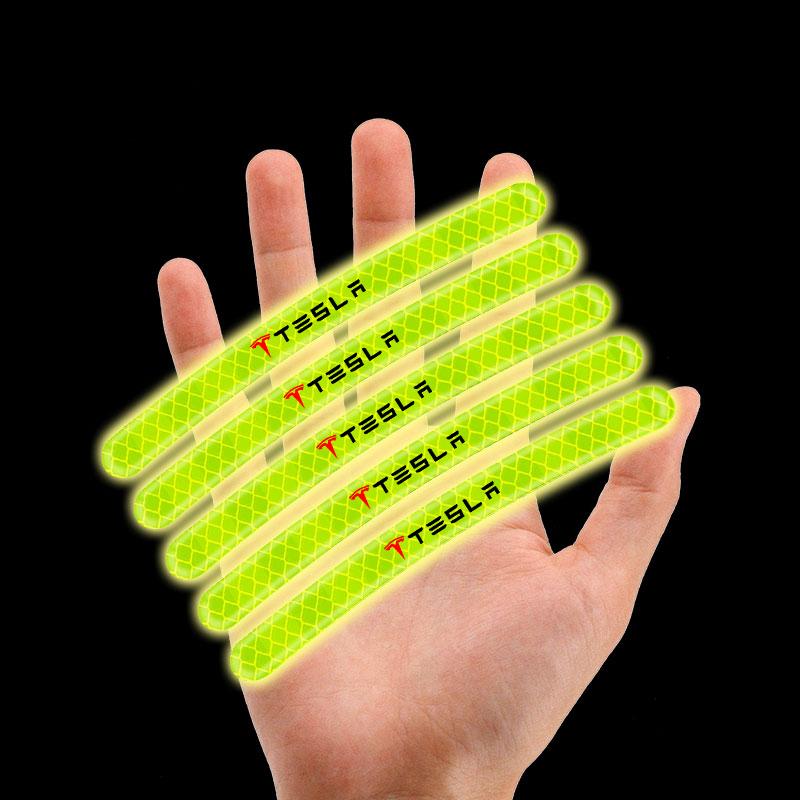 Car Wheel Hub Reflective Stickers Tire Rim Luminous Accessories For Tesla Model 3 Model X S 2016-2020 Decals TM3 TMX TMS Decal