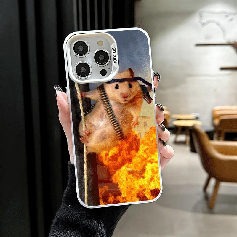 

Funny Cute Pet Hamster Shockproof Phone Case for iPhone 17 Air 16 16E 15 Pro Max 14 Plus 13 Mini 12 Back Cover Anti Fall Fundas iPhone 12 Pro