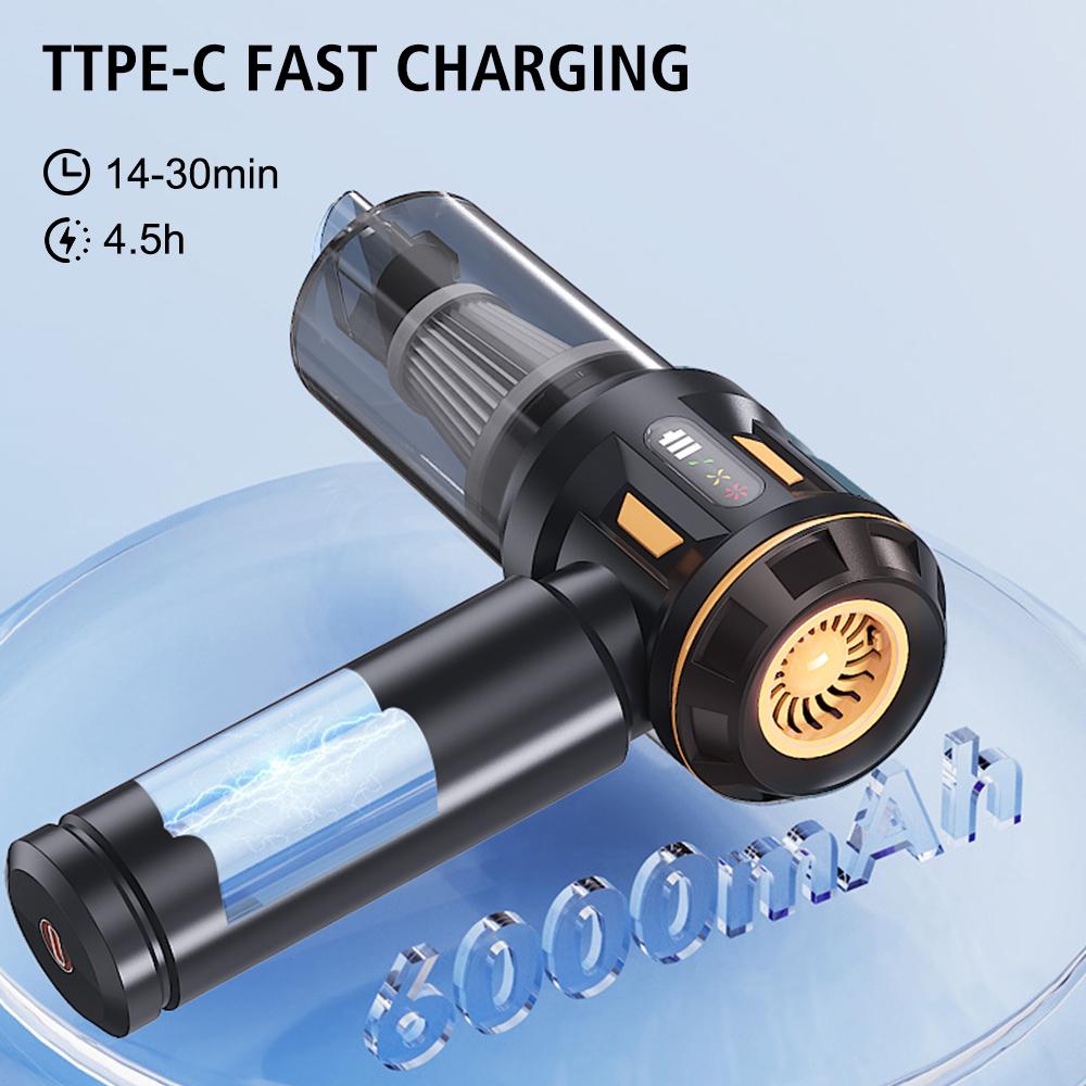 2025 Turbo Jet Fan Handheld Vaccum Cleaners Car Hand Tools Wireless Strong Blowing/Suction Cleaner Quick Inflation Air Duster