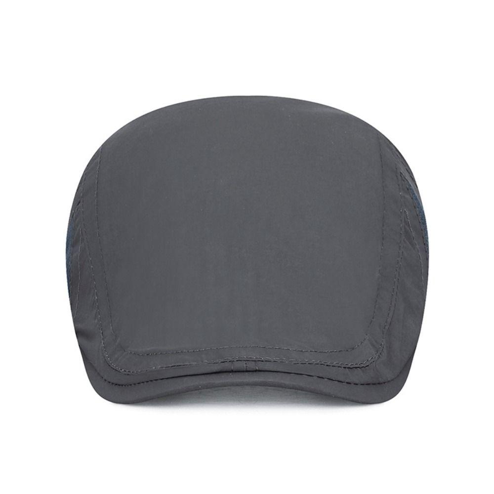 Casual Breathable Beret Men'S Hat Mesh Speed Drying Newsboy Cap Adjustable Forward Hat Outdoor