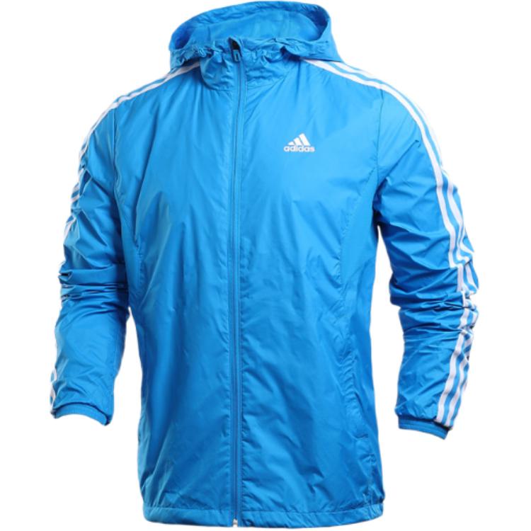 Adidas Sports Training Series Hooded Fashion Versatile Jacket Men Jackets Blue AJ3683
