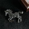 Horse Brooch Animal Lapel Pin Hip Hop Rock Style Fashion Jewelry New Vintage Clothing Decoration Accessories Gift for Women Men