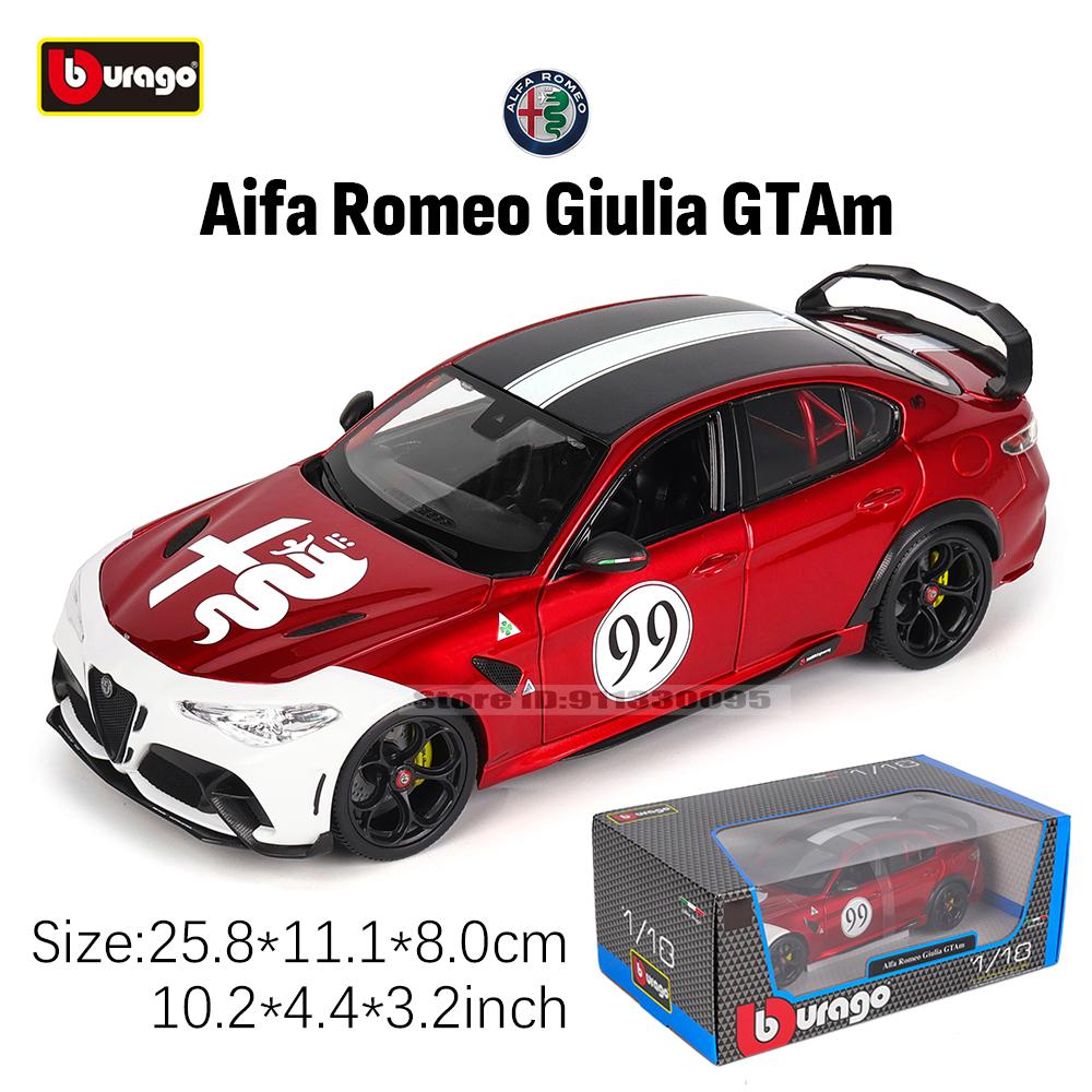 lctu5 Bburago 1:18 Alfa Romeo Giulia GTAm # Coche clásico de lujo de aleación 99, modelo de coche fundido a presión, colección de jugu