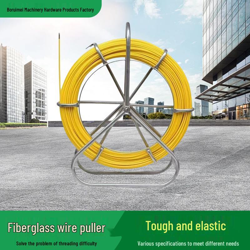 

Fiberglass Wire & Network Cable Puller Tool for Electricians No. 6, 30m Handheld Frame