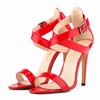 Scarpe da Donna Sexy con Tacco Alto in Vernice a Punta Aperta Rosse Scarpe da Sposa 11cm Sandali Estivi da Donna