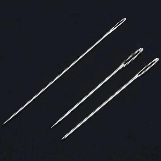 Big Eye Steel Needles Set Hand Sewing Kit Needles with Protective Case Threads Thimbles Threaders Quilting Tool Kit for Sewing Cross Stitch Projects