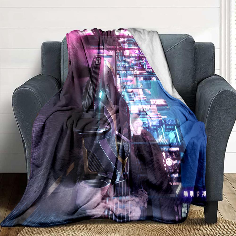 Futuristic Cityscape Drive Blanket Soft Throw Blanket For Home Bedroom Bed Sofa Travel Office Solid Christmas Blanket