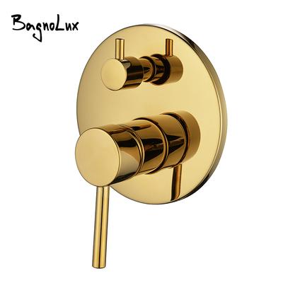 Black Gold Chrome Round Solid Brass Concealed 2 Way Diverter Shower Valve Mixer Water Tap Bathroom Accessories Water Faucets