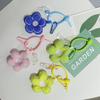 Natural Style Floral Fabric Keychain: Cute Color Block Flower Pendant for Women’s Car Keys or Bags