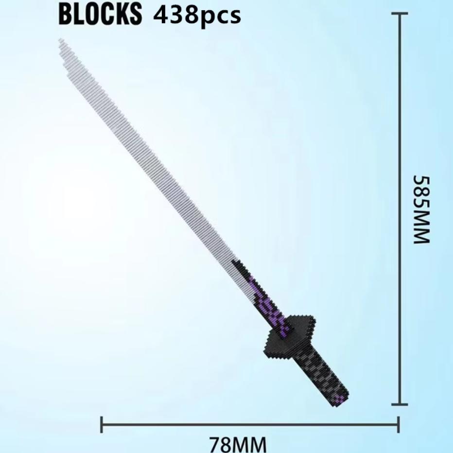 Animes Demon Yamato Swords Nichirin Knifes Blade Arms Equipage Accessories Game Model Toys Kids Kits Brick Construction Block