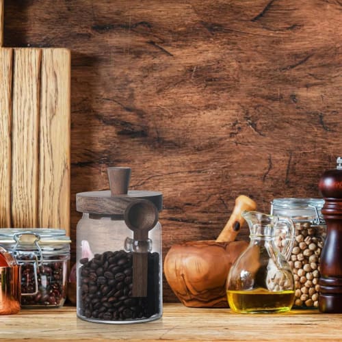 Snow Peak Coffee Bean Storage Jar, Airtight Storage Container for Coffee Beans, Powder, Sugar, Tea, and More. This Glass Canister Is Heat-resistant an