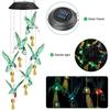 Cute Solar Wind Chime Hanging Colorful Gradient Hanging Solar Lights Weatherproof Solar Powered LED Wind Chime Light