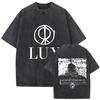 Rapper Rosalia Lux Tour Vintage-Waschungen T-Shirts Herren Damen Hip Hop Popmusik Mode Kurzarm-T-Shirt Gothic Streetwear