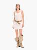 Korean Style Irregular Ribbon Layered V-Neck White Camisole Dress