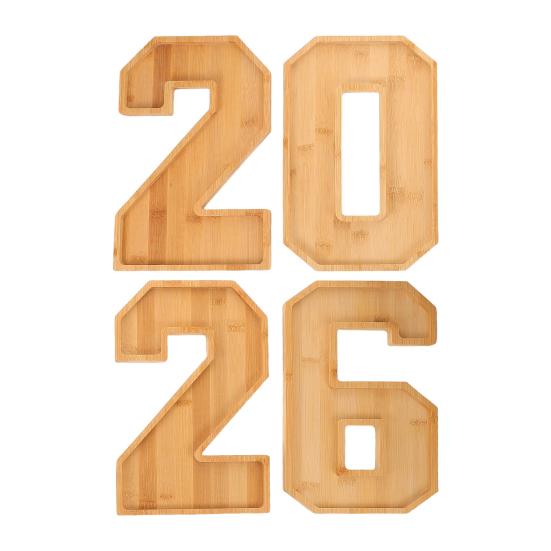 

Yousheng 4Pcs/Set 2026 Fillable Number Boxes Wooden Charcuterie Boards Reusable Serving Trays Fruits Cupcake Dish Plates Party Decoration A