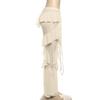 Damen Color Ruffle Splicing Strap Lockere Hose