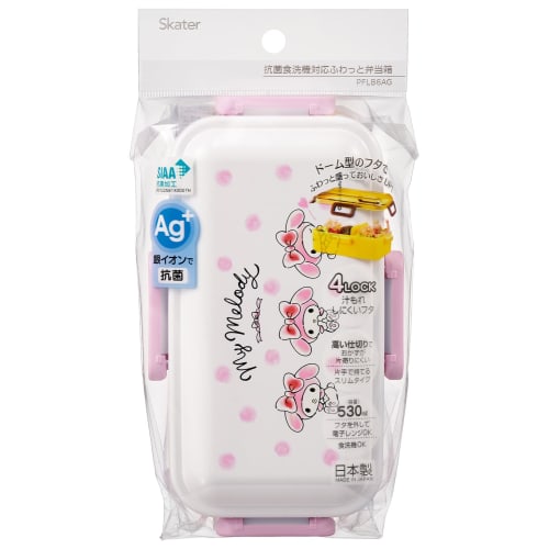 Skater Bento Box 530ml Antibacterial Fluffy Dome Lid For Women Made in Japan Sanrio My Melody Watercolor Cosmetics PFLB6AG