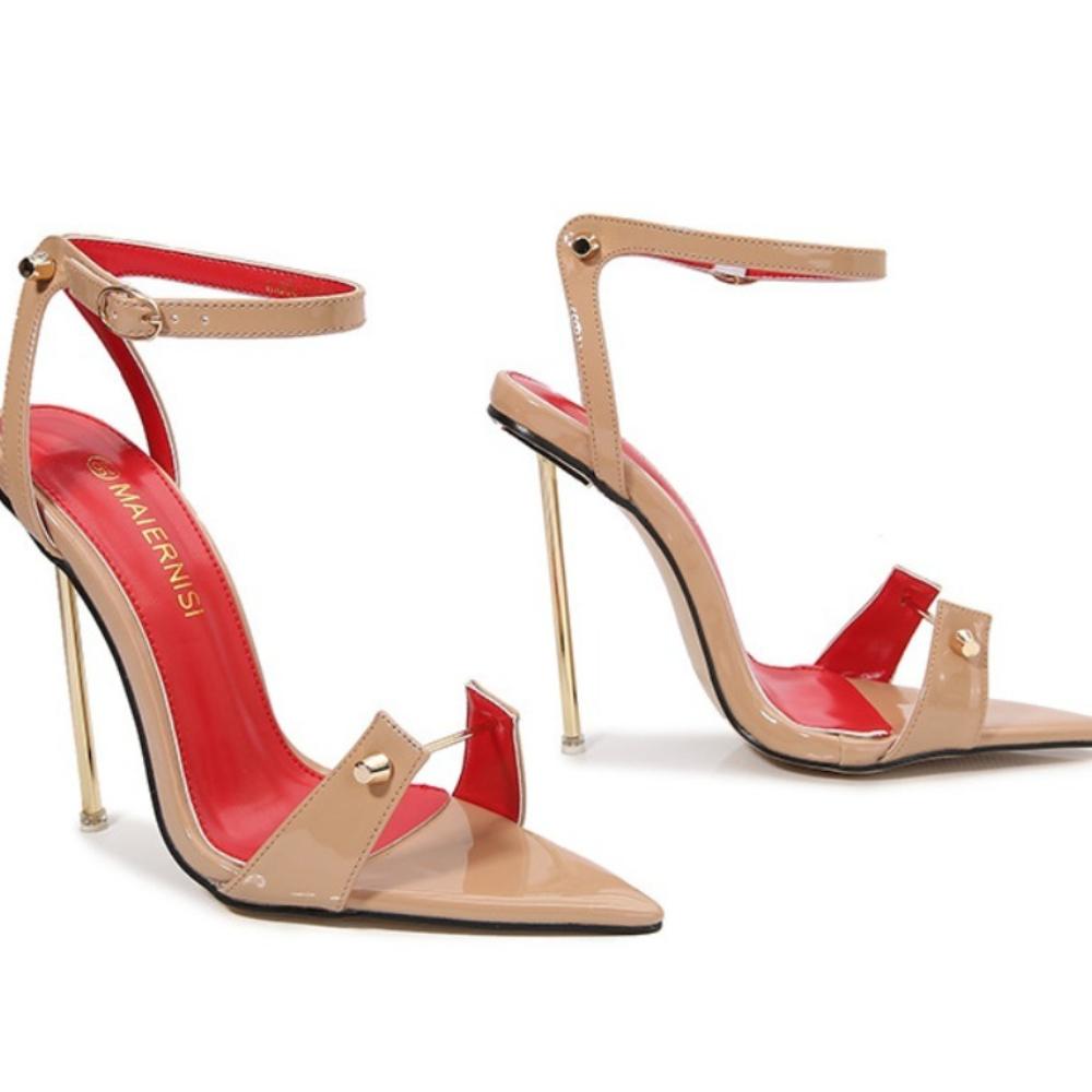 12cm Nuevos Zapatos de Salón Metálicos para Mujer con Tacón Fino de Aguja y Punta Fina, Calzado Poco Profundo de Talla Grande Para Espectáculo en Escenario Cosplay Sesión de Fotos WZ-A13-80