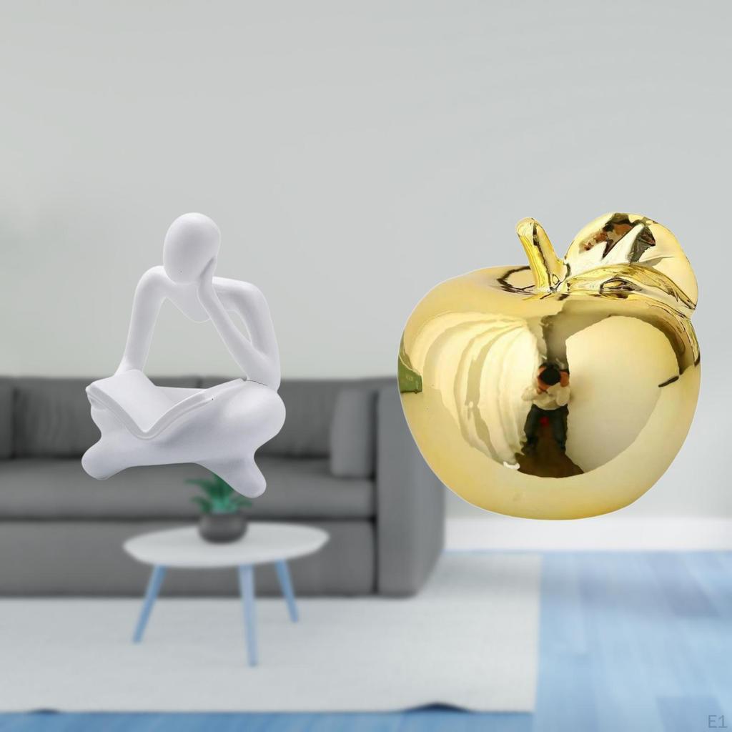 Abstract Thinker Fruit Sculpture Ceramic Figurine Decoration for Tabletop Living Room Shelf Office