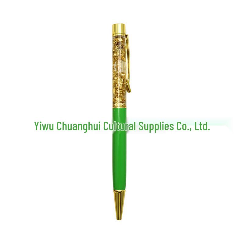 Gold Crystal Foil Metal Ballpoint Pen - Signature & Gift Pen with Laser Engraving