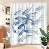 One PC Dreamy Blue Fish Shower Curtain Semi-Transparent Fluid Motion Design Spring/Summer Bathroom Curtain Digital Print