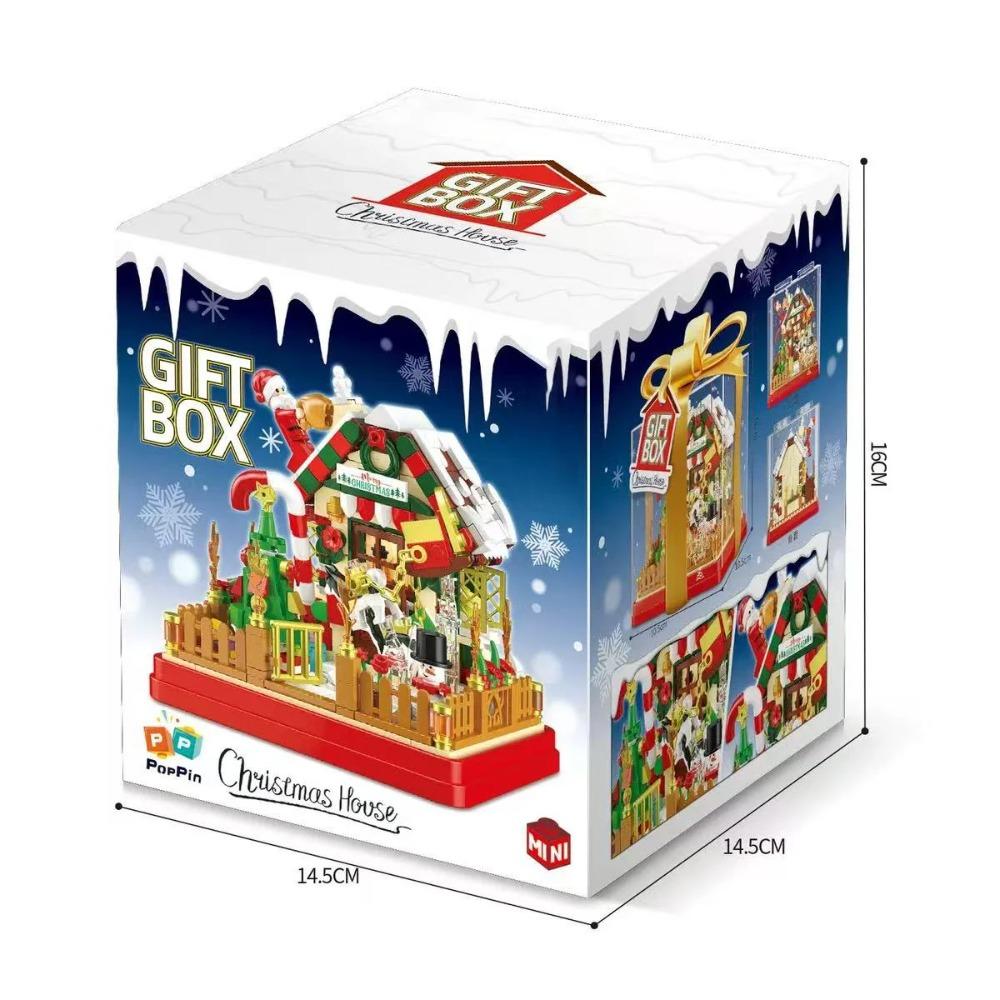 Christmas gingerbread house model building assembly, Christmas apple building blocks toys, children's holiday gift.