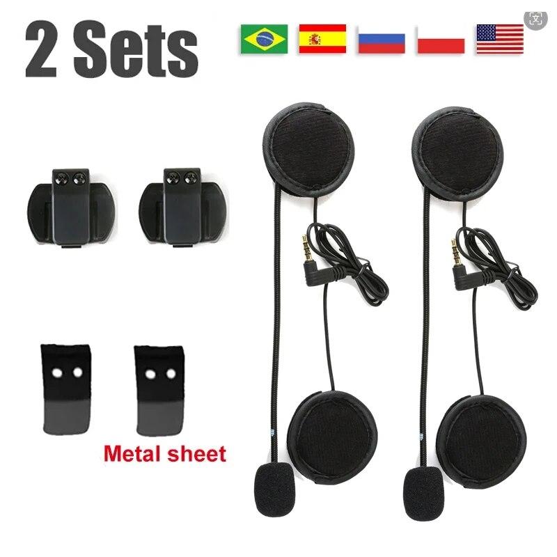 For EJEAS V6 PRO V4C V6C Helmet Headset Accessory Clip 3.5mm Microphone Speaker Headset for Vnetphone V4 Motorcycle Earphones Helmet Communication 7