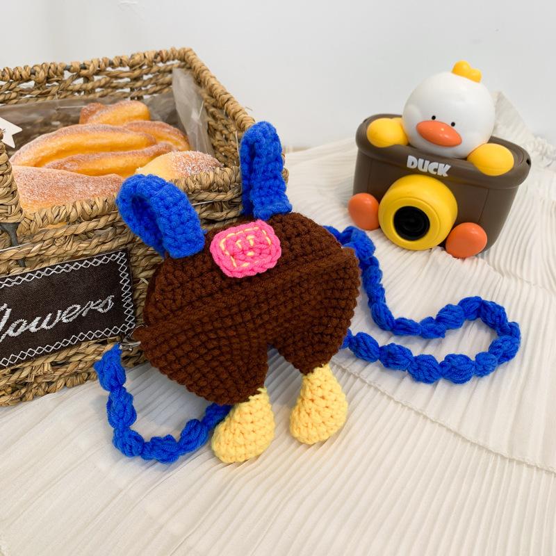 

И Веселая Стильная Ин Корейская Детская Сумка с Причудливым Дизайном и Мягким Материалом Холст коричневый