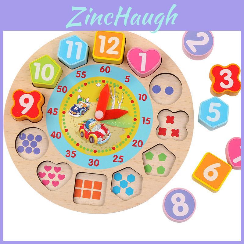 Versatile Children's Educational Wooden Digital Animal Clock Blocks For Cognitive Development