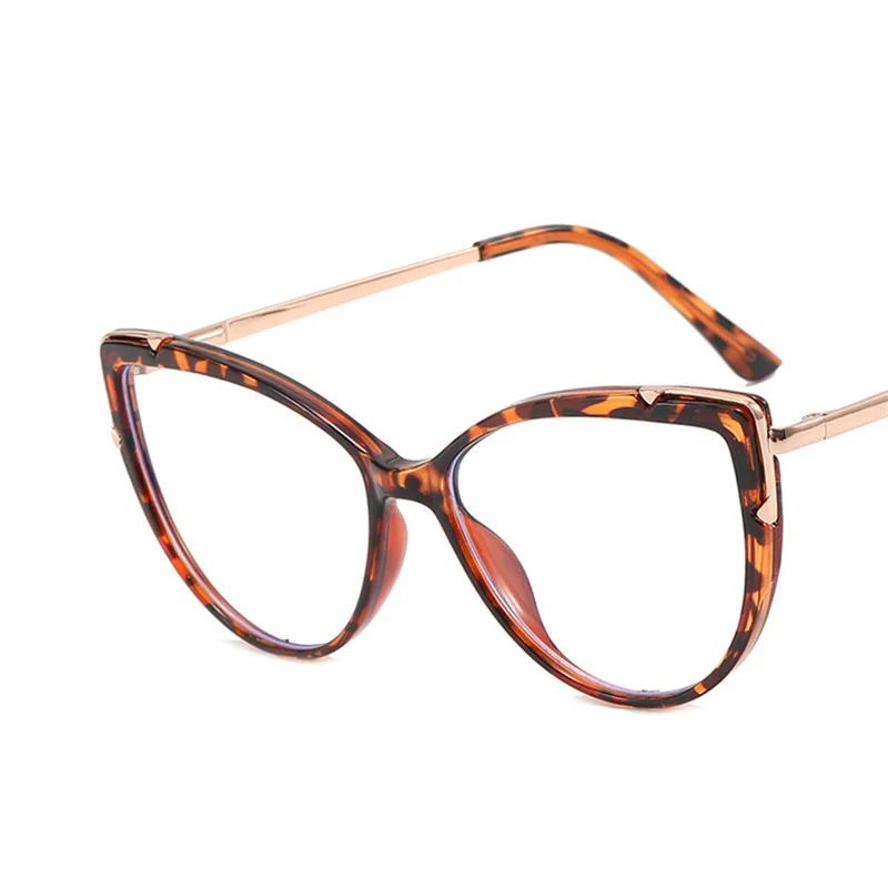 Cat Eye Glasses Metal Frame Blue Light Blocking TR90 Brand Designer Eyewear New Trend Gradient Color Frame Reading Eyegalsses
