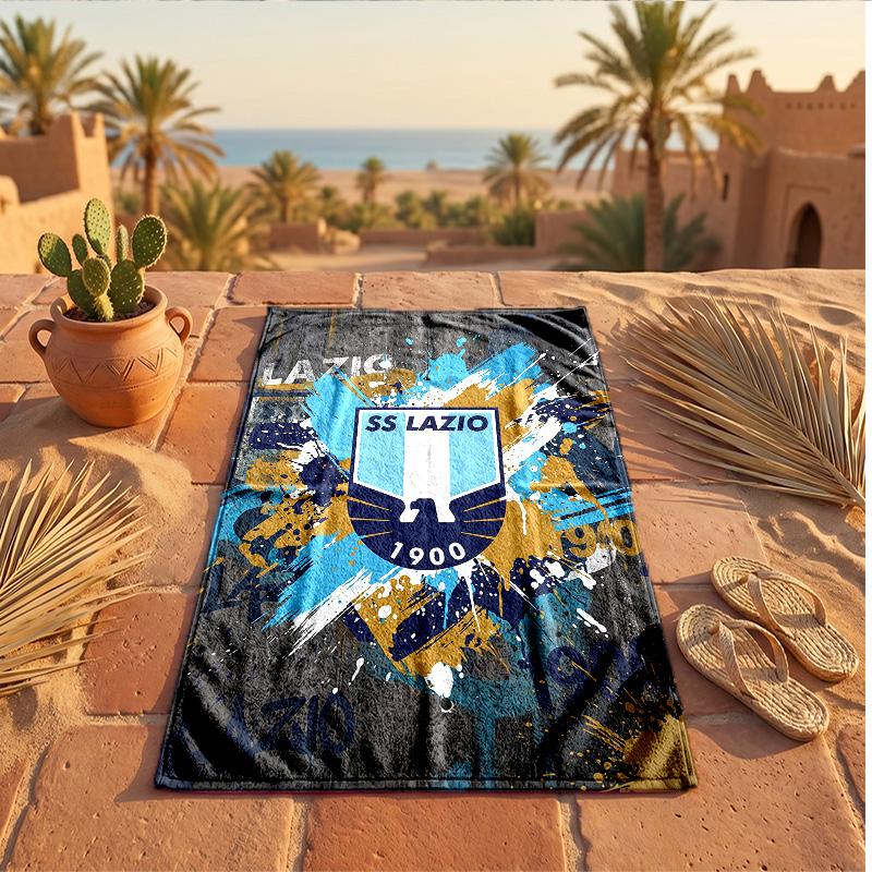 Lazio FC Print Microfiber Beach Towel Quick Dry Absorbent Large Towel For Beach Swimming Travel