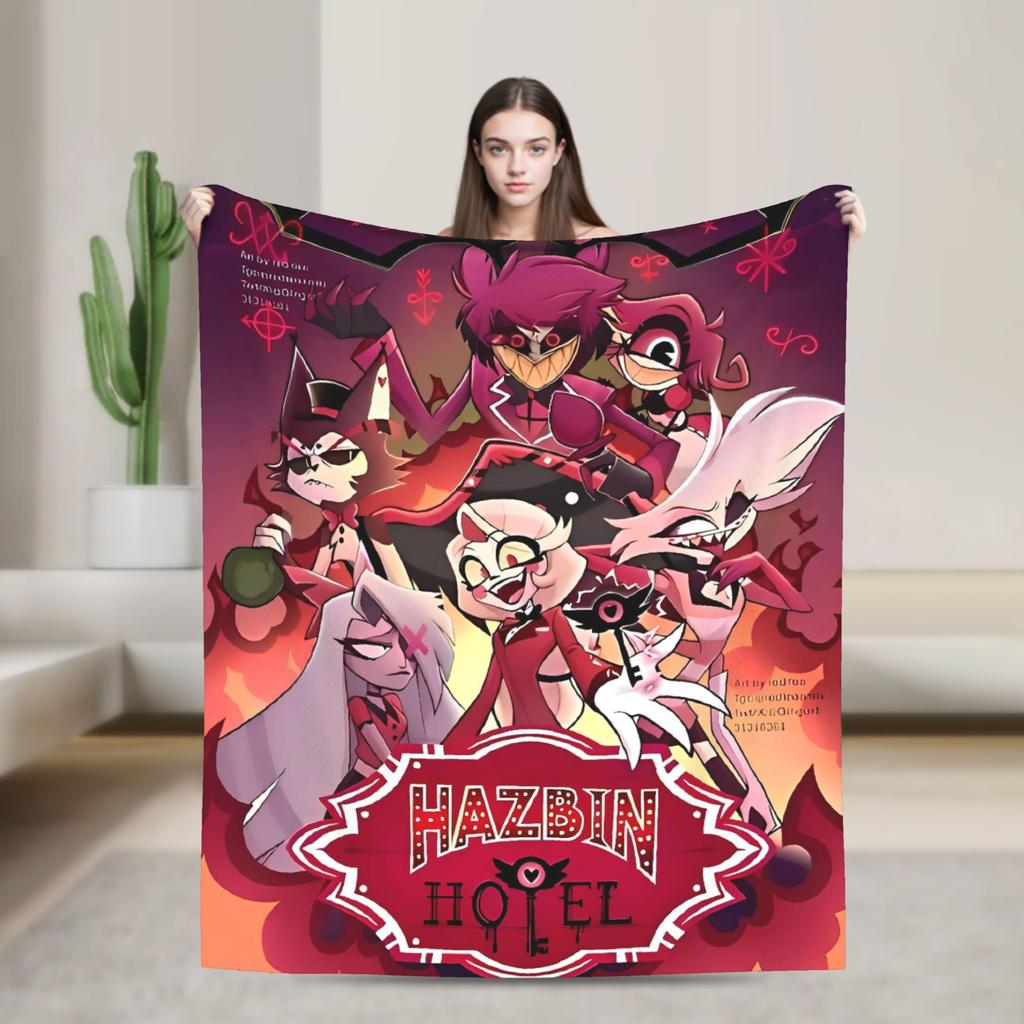 VOX H-Hazbin Hotel Alastor Game Flannel Blankets Super Soft Throw Blanket for Home Decor Office Print Bedspread Sofa Bed Cover