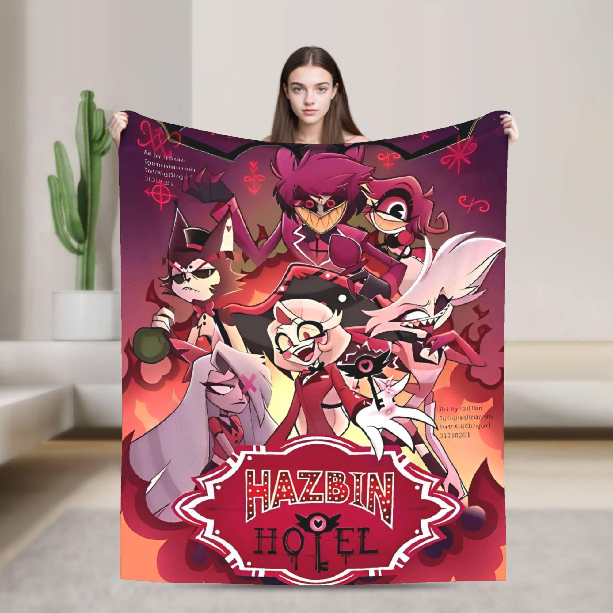 Jessica Chen Unisex Vox H-Hazbin Hotel Alastor Game Flannel Blankets Super Soft Throw Blanket For Home Decor Office Print Bedspread Sofa Bed Cover