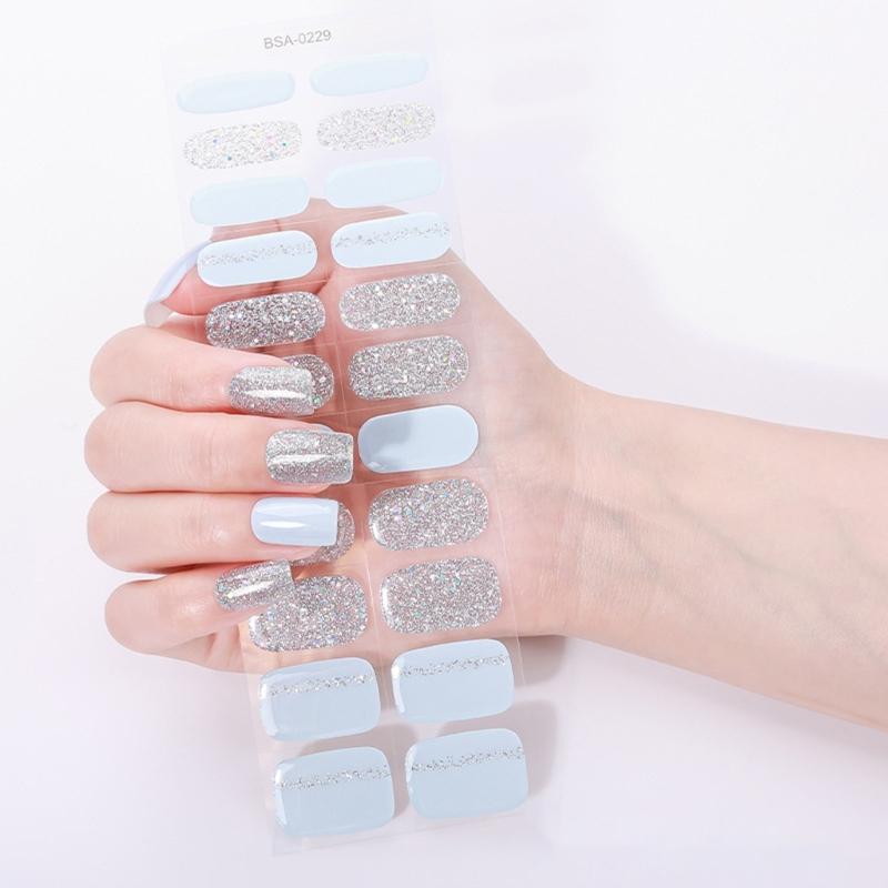 Easy Application Gel Nail Wraps Full Cover Manicure No Nail Lamp Needed Home Manicure Essential for Home Use