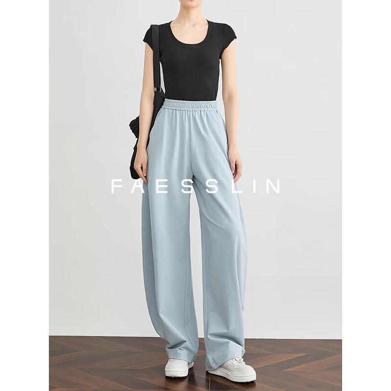 

FAESSLIN Women s High-Waist Wide-Leg Casual Pants L