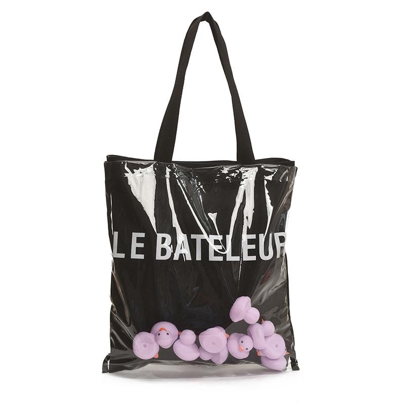 

Summer jelly transparent bag 2025 new Japanese girl cute duckling doll large capacity shoulder bucket bag
