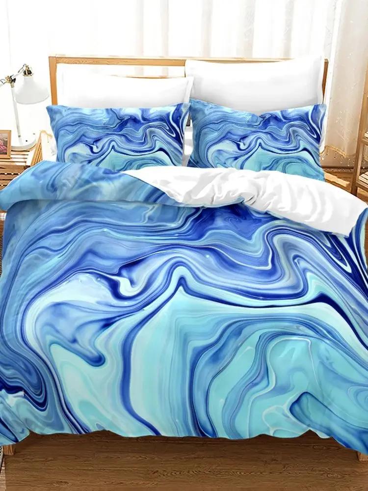Luxury Queen Bedding Set Colors Marble King Size Soft Skin Friendly Duvet Cover Set With Pillowcase Suitable For All Age Groups