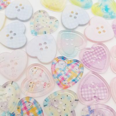 10Pcs Ins Fresh Heart Transparent Button Cardigan Sweater Coat DIY Craft Buttons Women Clothing Sewing Accessories