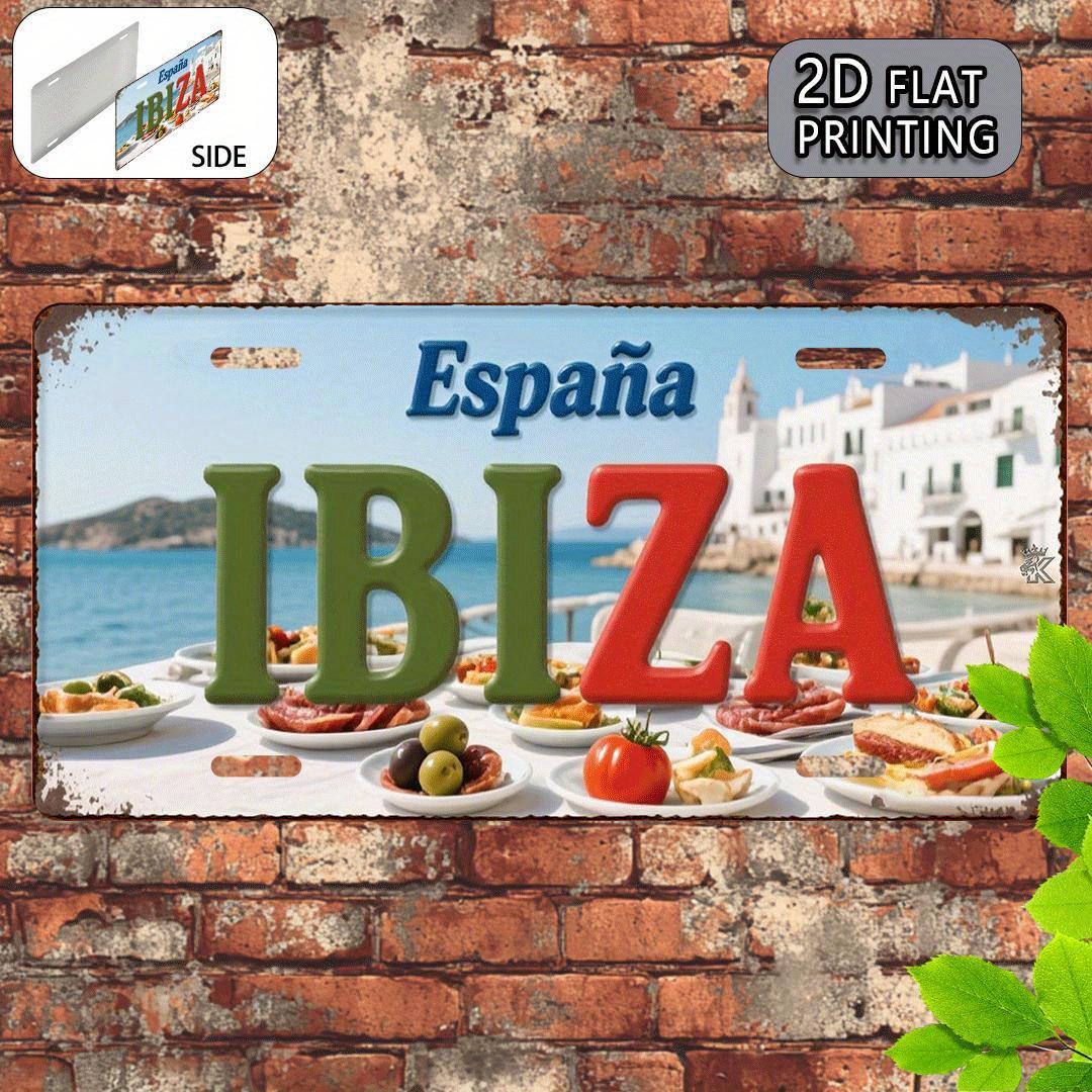 

Espana Ibiza Beach Tapas Themed Aluminum Metal Sign D Flat Printing Retro Travel Style Wall Decor for Home Bar Cafe Restauran 15x30cm(5.9x7.8inch)
