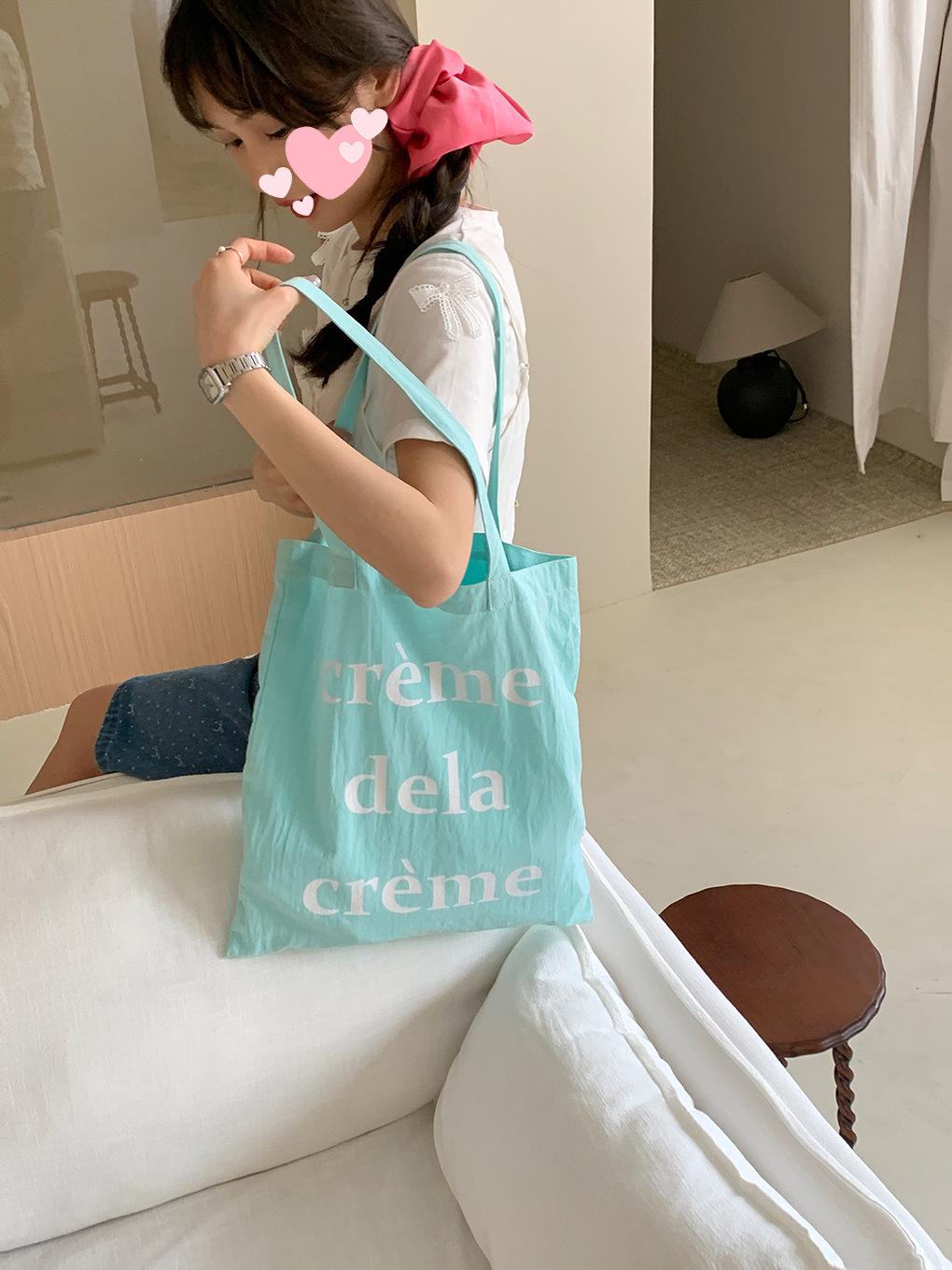 

Korean Canvas Crossbody Bag - Pink Summer Letter Design