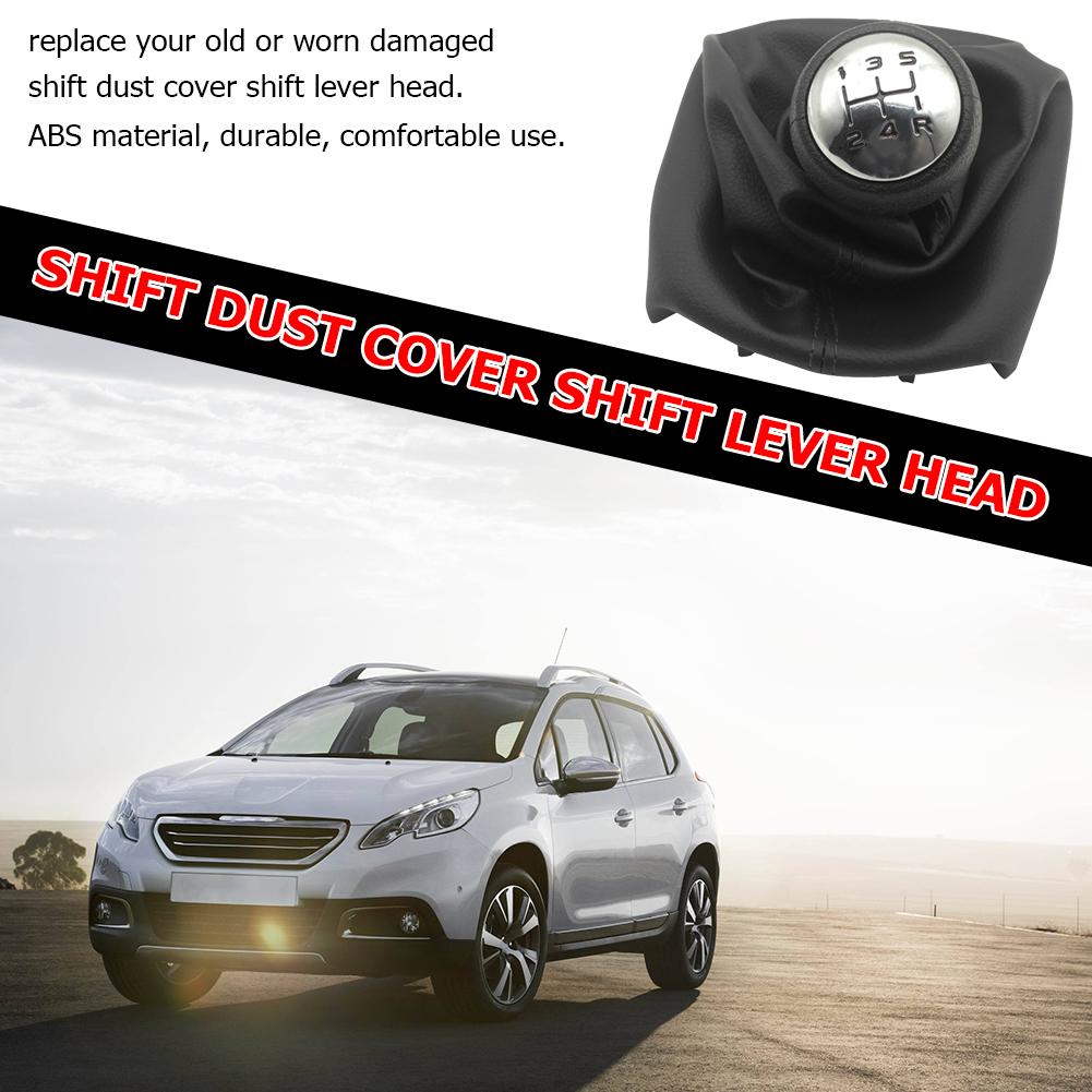 For Peugeot 206 07 307 406 Citroen C3 C4 C5 XSARA 5 Speed Gear Shift Knob Shifter Lever Stick Gaiter Boot Cover PU Car Accessori