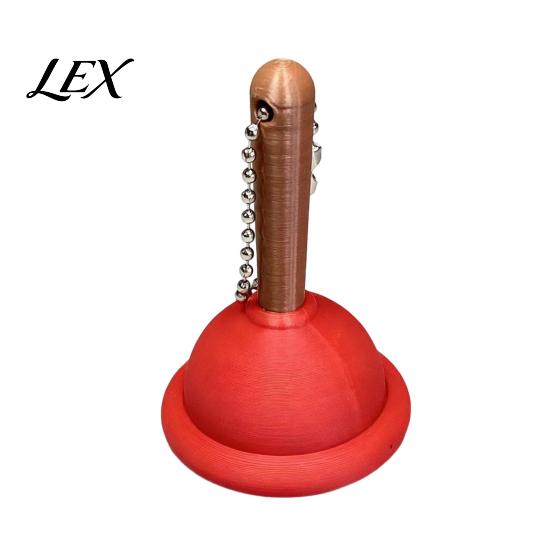 Finger Clicker Keychain Mini Toilet Plunger Keychain, 3D Printed Hanging Toy, Backpacks Handbag Purse Charm, Gag Gift 1pc
