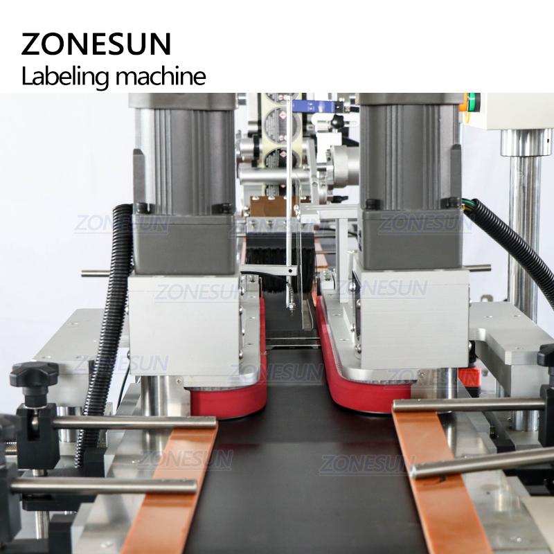 ZONESUN ZS-TB113B Automatic Cosmetic Cream Pressed Powder Box Flat Top and Bottom Labeling Machine Label Applicator