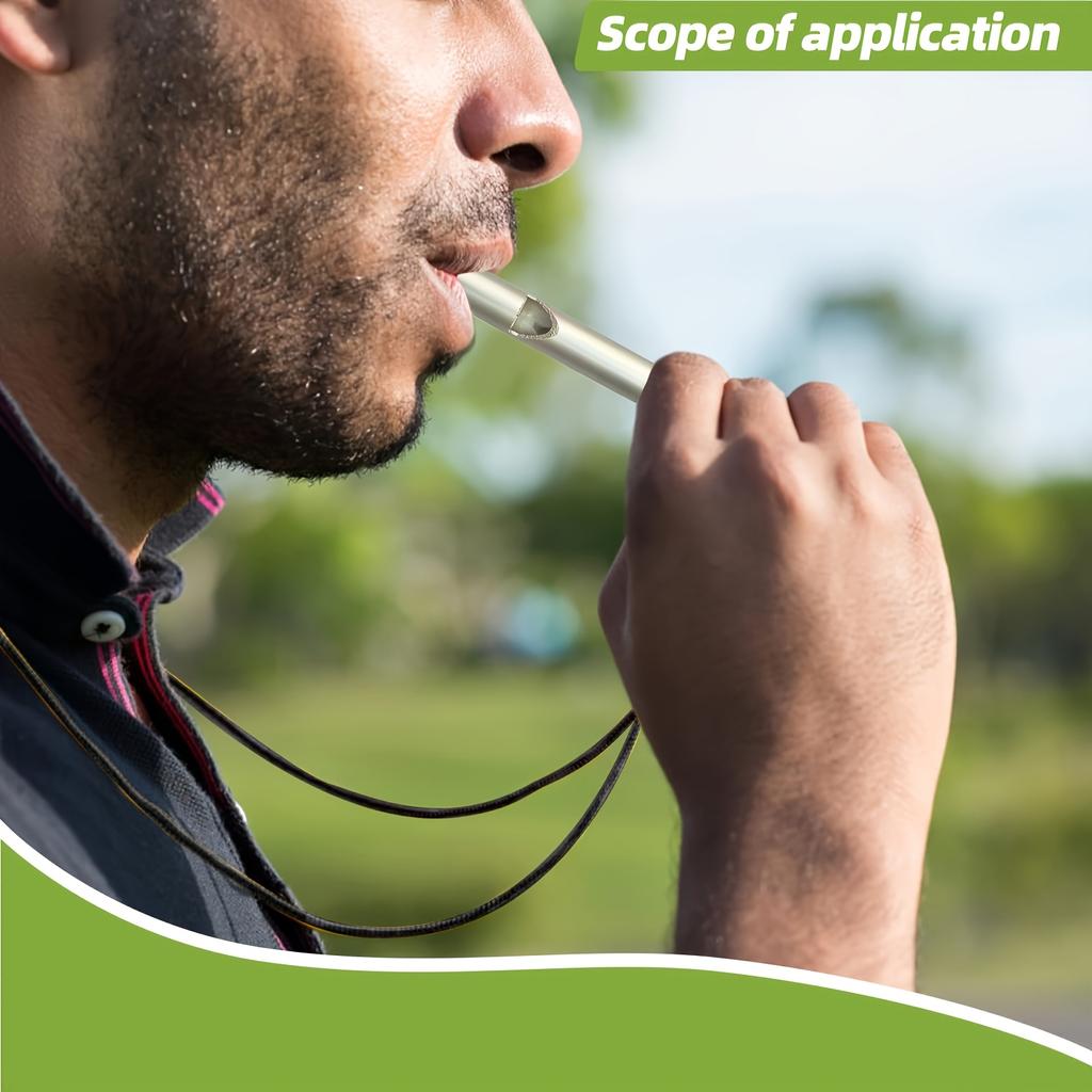 Ultralight Titanium Emergency Whistle with Cord Outdoor Survival Camping Hiking Exploring Camping Whistle